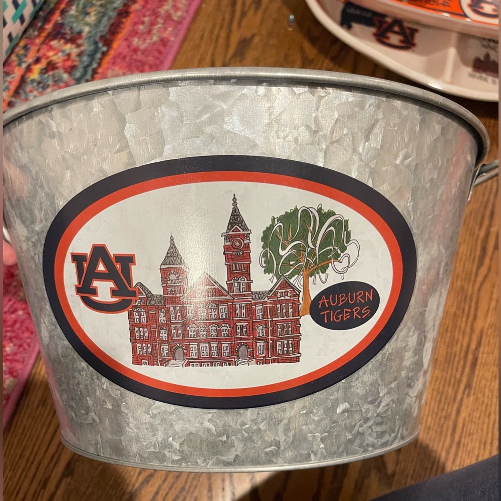 Magnolia Silver Galvanized Auburn Metal Bucket